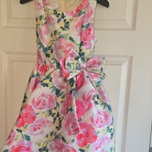 Bonnie Jean Pink and Green Floral Dress